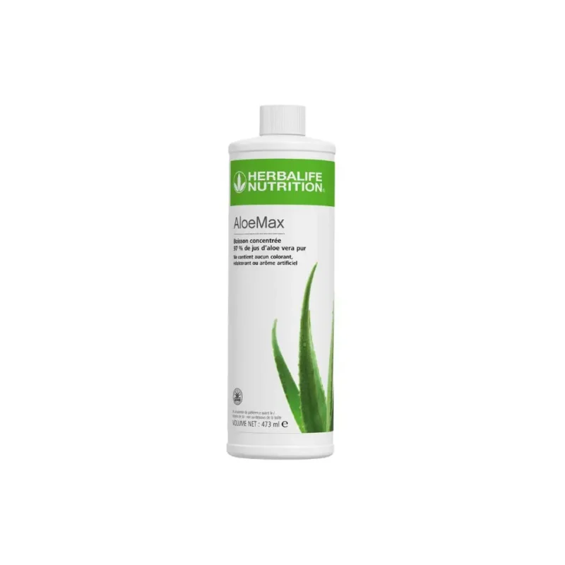 Bouteille de boisson à l'Aloe Vera Herbalife – concentrée à diluer pour une hydratation légère et une digestion facilitée.